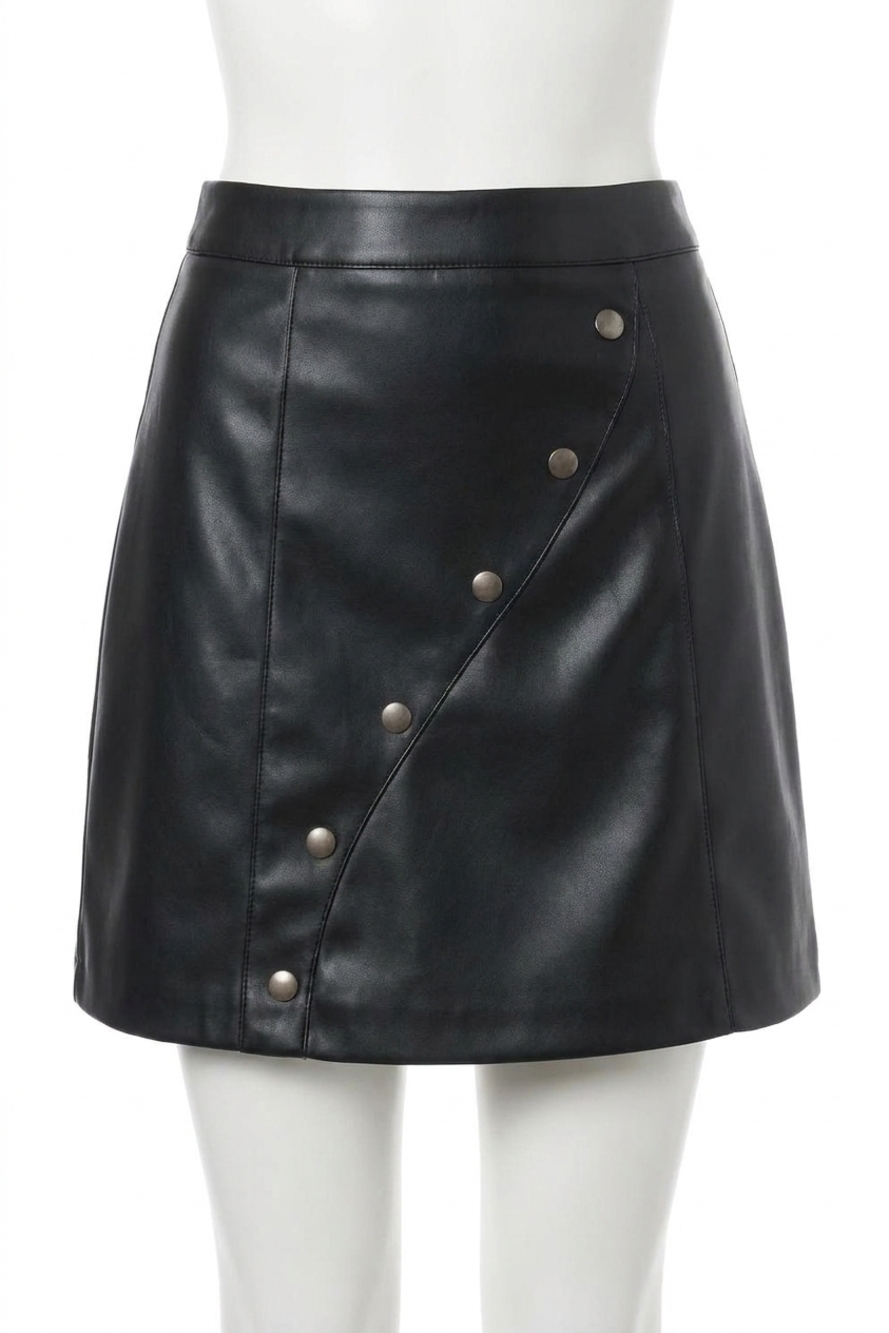 NEW MINKPINK kali leather skirt in black